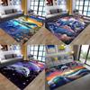 Beautiful Universe Purple Sky Zodiac Rug Living Room Bedroom Large Rug Aesthetic Floor Mat Ocean Dolphin Galaxy Whale Rug