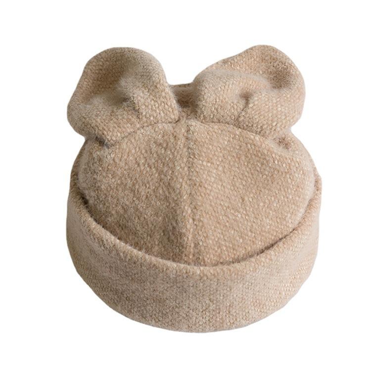 Универсальная милая шапка с ушками кролика, теплая зимняя шапка для девочек, студентов-художников, плюшевый берет