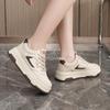 W5113 New White Shoes Women's  Spring and Summer Thick Sole Height Increasing Casual Sneakers Wear-Resistant Sneakers Breathable Leather