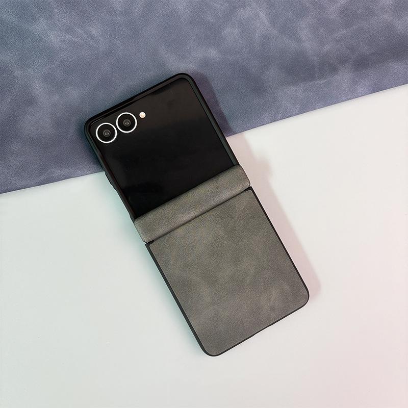 Совместимый кожаный чехол для Samsung Galaxy Z Flip 8: Полное покрытие шарнира и защита от падений для Z Flip 6/7.