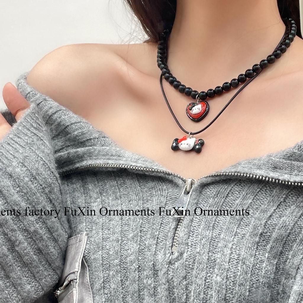 Серия «Дофамин»: Веселое и красочное ожерелье в виде кошечки на ключицу для женщин