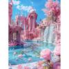 Акриловая картина по номерам, рамка, розовый дворец, пейзаж, картина, рисунок на холсте для взрослых, подарок своими руками, ручная роспись, сделай сам