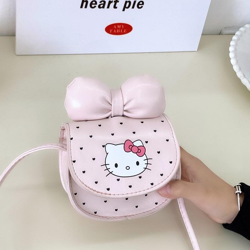 Wholesale children's messenger bag cartoon cat earphone bag cute bow shoulder bag girls mini change bag tide