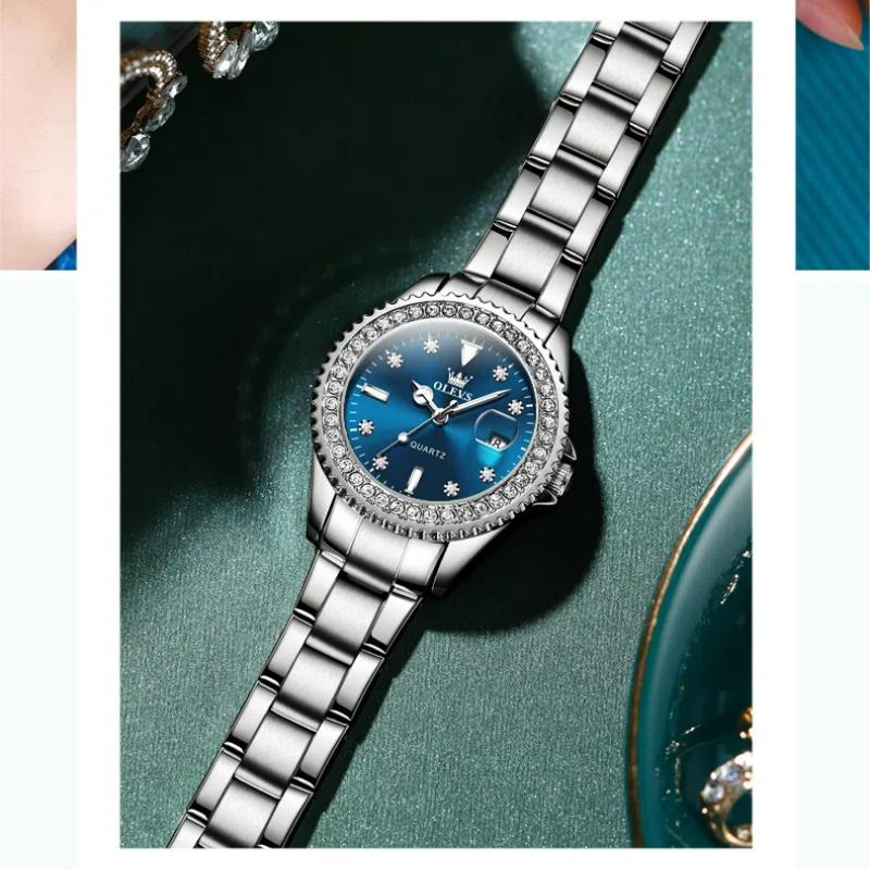 Кварцевые бриллиантовые роскошные часы для женщин, водонепроницаемые, модные, с ремешком из нержавеющей стали, женские наручные часы с подсветкой