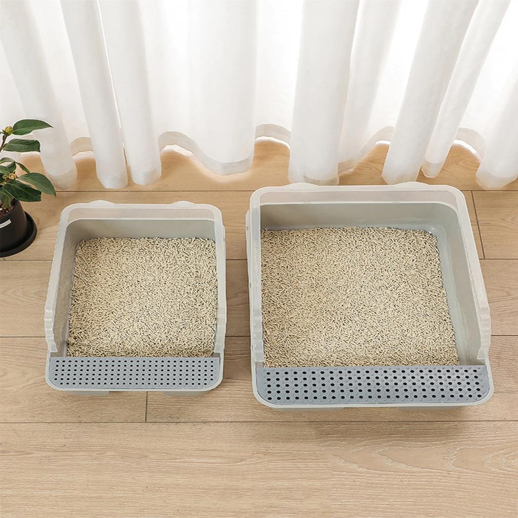 Новый полузакрытый пластиковый туалет для кошек с защитой от брызг и съемной конструкцией, прочный и простой в очистке, идеально подходит для владельцев домашних животных, 1 шт.