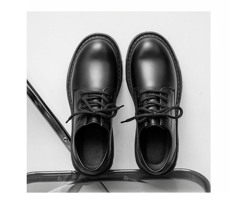 Мужские повседневные черные кожаные ботинки Мартин - Маленькие, Формальные, Деловые, Рабочие туфли