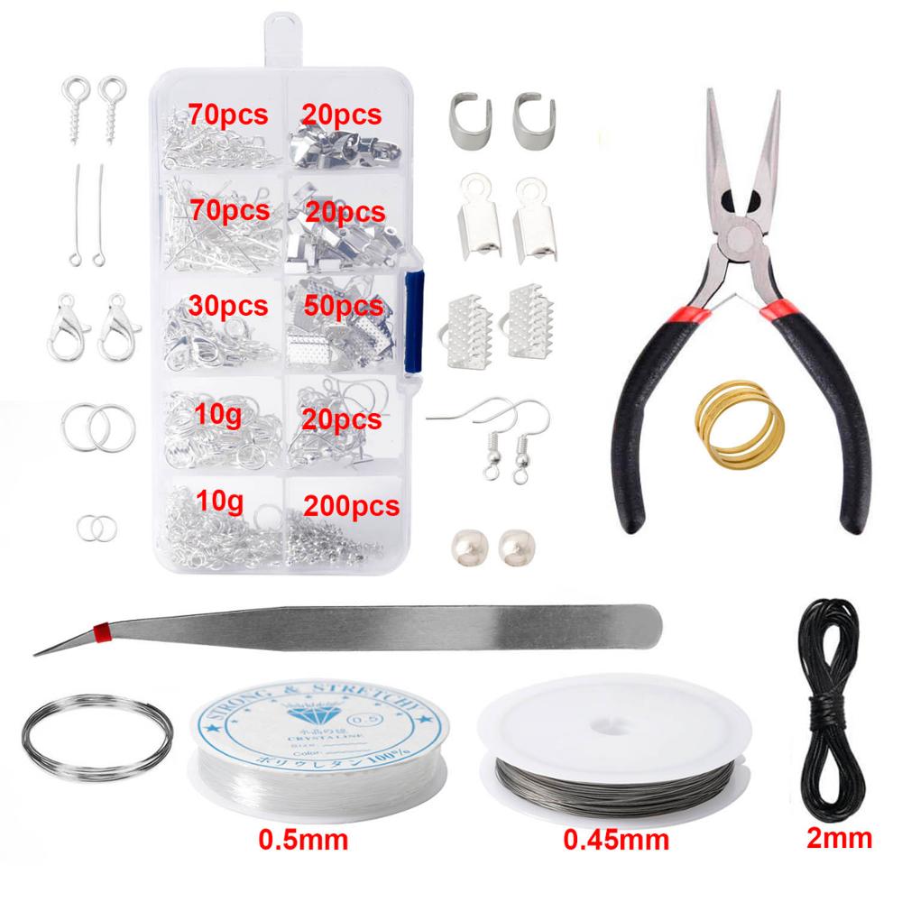 Alloy Accessories Jewelry findings Set Jewelry Making Tools Copper Wire OpenJump Rings Earring Hook Jewelry Making Supplies Kit