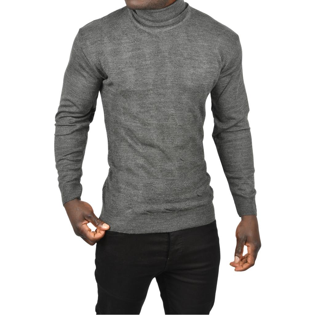 DeepSEA Slim Fit Diamond Patterned Full Turtleneck Knitwear Водолазка свитер 2505507