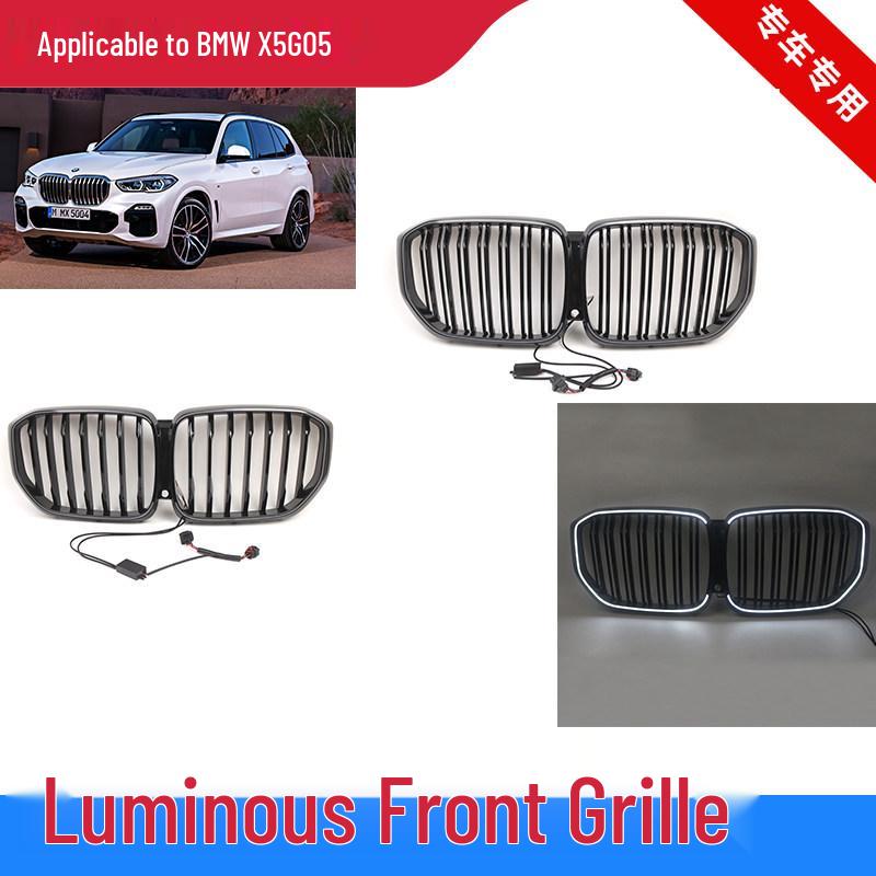 Gloss Black Double Bar LED Grille for 19-22 BMW X5 G05