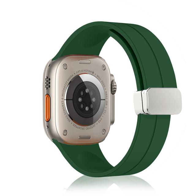 Strap For Apple watch ultra 3 2 band 44mm 45mm 49mm 40mm 41mm 46mm Magnetic Silicone Bracelet correa iWatch Series 8 se 9 10 11
