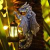Dragon Tree Hugger with Solar Lantern Weather Resistant Outdoor Garden Yard Pathway Patio Lawn Resin Dragon Figurine Statue Decoration Ornament
