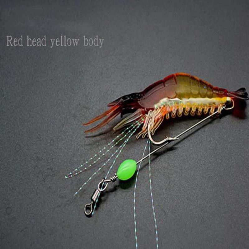 7 шт., 8 см, 5 г, светящиеся искусственные креветки, мягкая силиконовая искусственная приманка с бисером, вертлюги, крючок для рыбалки, сабики, рыболовные снасти, море