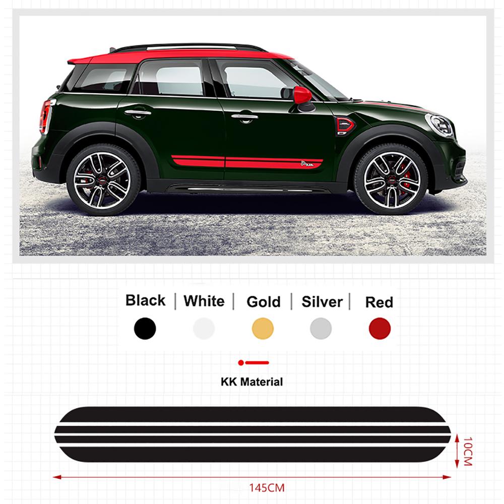 2 шт. Наклейки-декоративные полосы на пороги кузова автомобиля для MINI Cooper Clubman F54 F55 F60 R55 R56 R60 Countryman Аксессуары