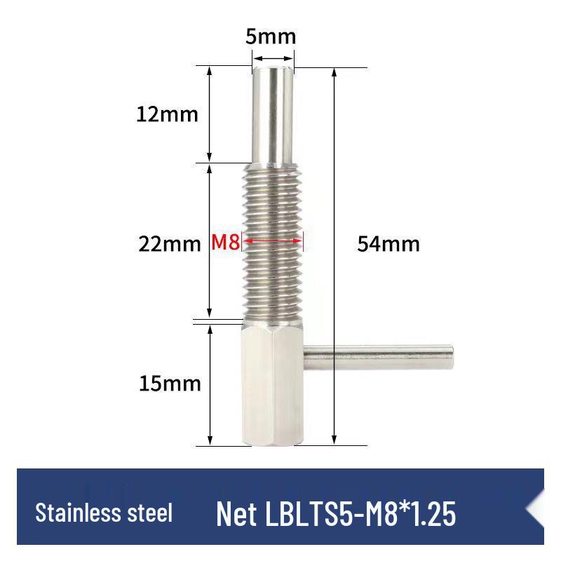 L-Shaped Knob Plunger with Coarse Thread Indexing Safety Pin - Stainless/Carbon Steel, Zinc-Plated.