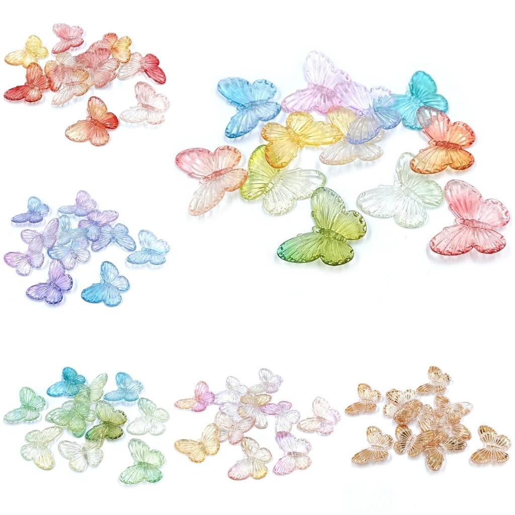 10 шт. DIY Шпилька Ювелирные Аксессуары Двойной Цвет Бабочка С Отверстием Градиент Подвеска Материал Бусины Ручной Работы Креативные Нежные Ювелирные Изделия