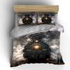 Steam Train with Smoke 4014 Bedding Duvet Cover Set  (1*Duvet Cover 2*Pillowcases, without duvet insert)