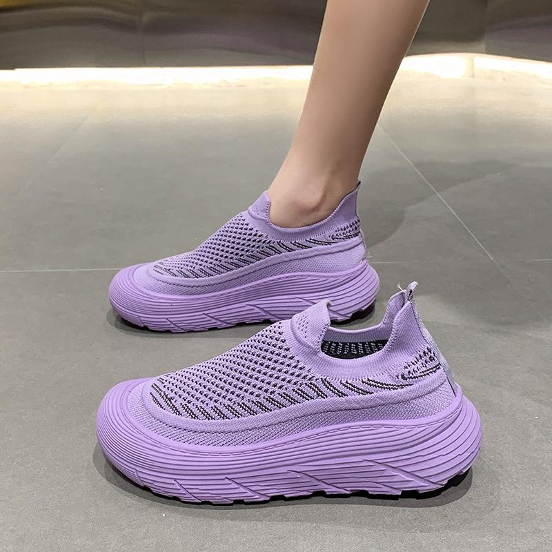 Flying Woven Shoes Women's New Summer Women's Shoes Mesh Coconut Shoes Running Breathable