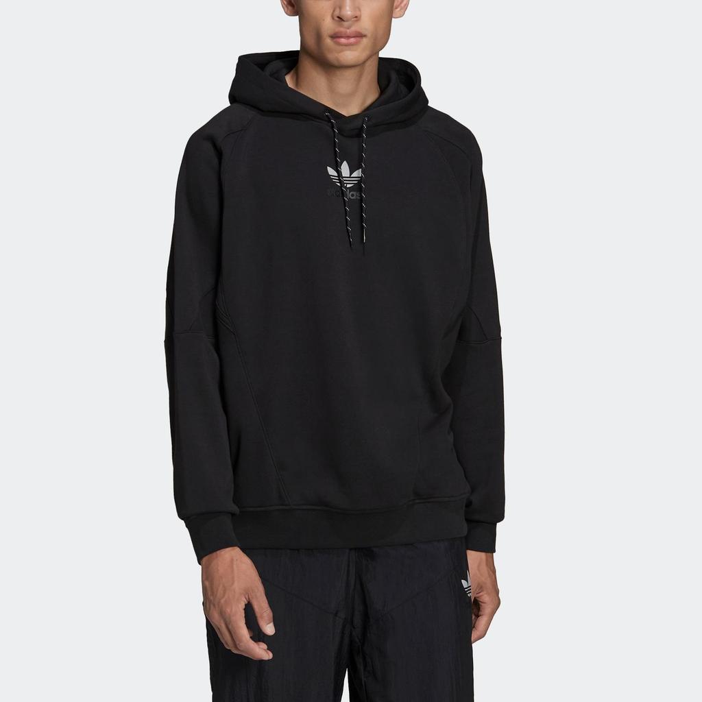 adidas Originals FW22 4D толстовка с капюшоном и принтом трилистника спереди, мужские топы, черные HC7106
