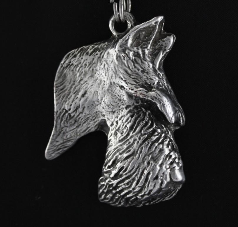 Scottish terrier, Aberdeen Terrier, Scottie - Dog necklace in gift box, silver-plated locket for dog fan, striking pendant by Art-Dog brand