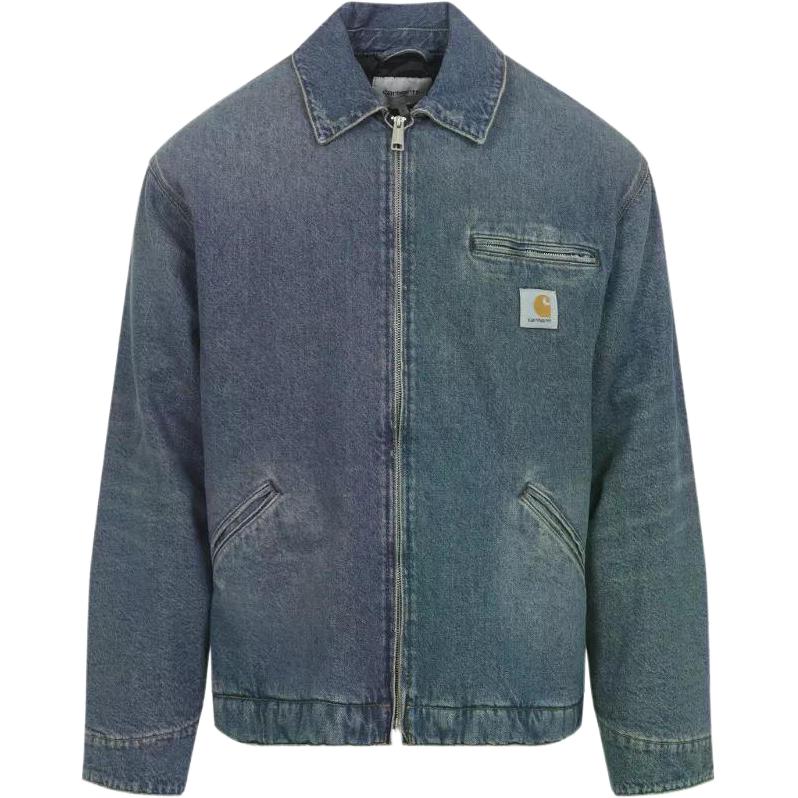 Carhartt WIP Дизайн на молнии Свободная Удобная Логотип Обычный Длинный рукав Поло Прямая Джинсовая куртка Унисекс Куртка I03625901B703