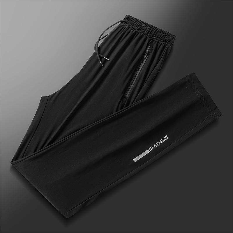Мужские летние повседневные брюки Ice Silk из дышащей эластичной ткани, быстросохнущие