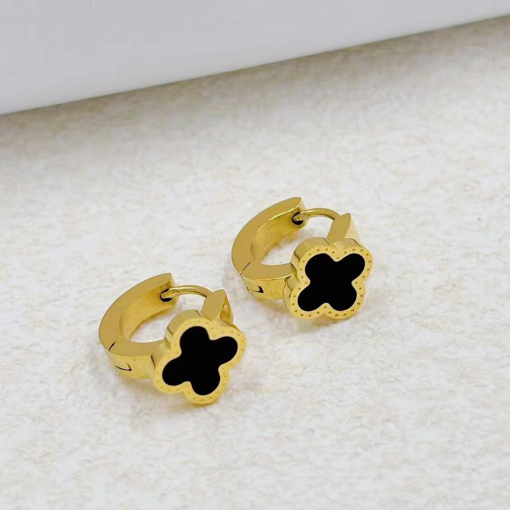 Серьги Advanced Four Leaf Clover с невыцветающими застежками и серьгами из титановой стали