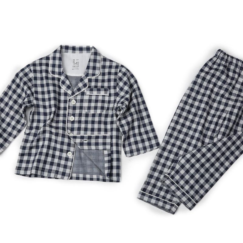 Детский хлопковый пижамный комплект - Двухслойная марля, в стиле Muji