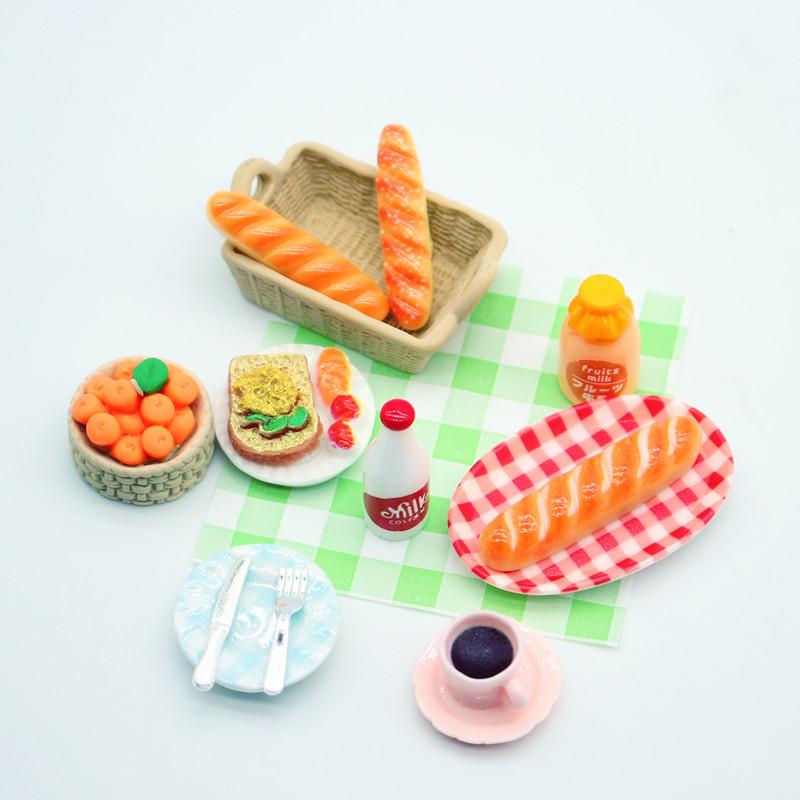 1 Набор Кукольный домик Мини Завтрак Игра Дим Сам Хлеб Джем Тарелка Модель Миниатюрная Кухня Готовка Выпечка Модель Сделай сам Кукольные Аксессуары