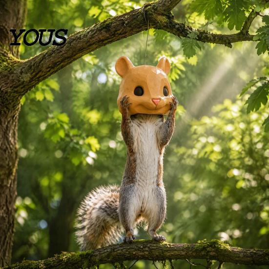 Уличная кормушка для диких животных, кормушка в виде головы белки, забавный дизайн мордочки животного, подвесная, легко повесить, кормушка для заднего двора, для декора сада и патио, новинка