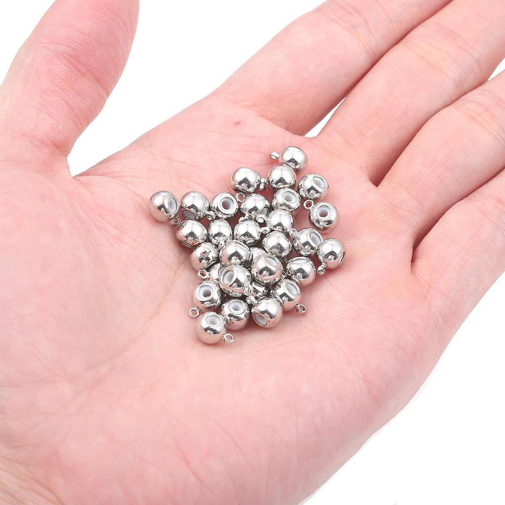 10 шт., бусины-слайдеры из нержавеющей стали, круглые бусины с резиновой прокладкой для изготовления ювелирных изделий, аксессуары