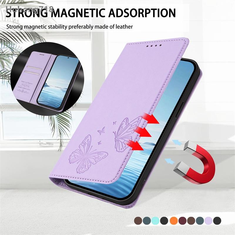 Для OPPO A16 A16S A18 A38 A56 A77 A78 A97 A98 4G 5G Магнитный чехол-книжка из кожи с покрытием Ударопрочная обложка Держатель для слота для карт Беспроводная зарядка