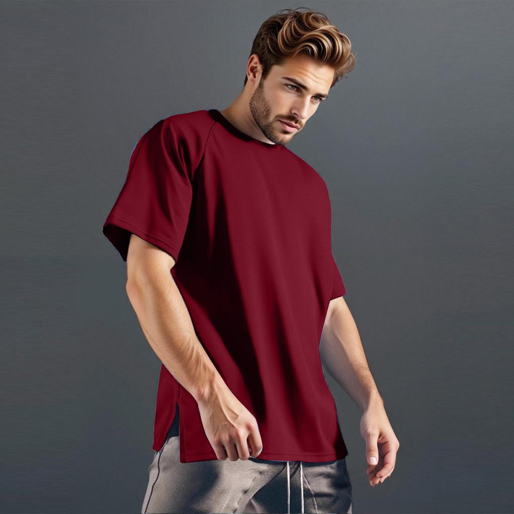 Men's Casual Short-sleeved Sports Fitness Color Men's T-shirt Base Shirt