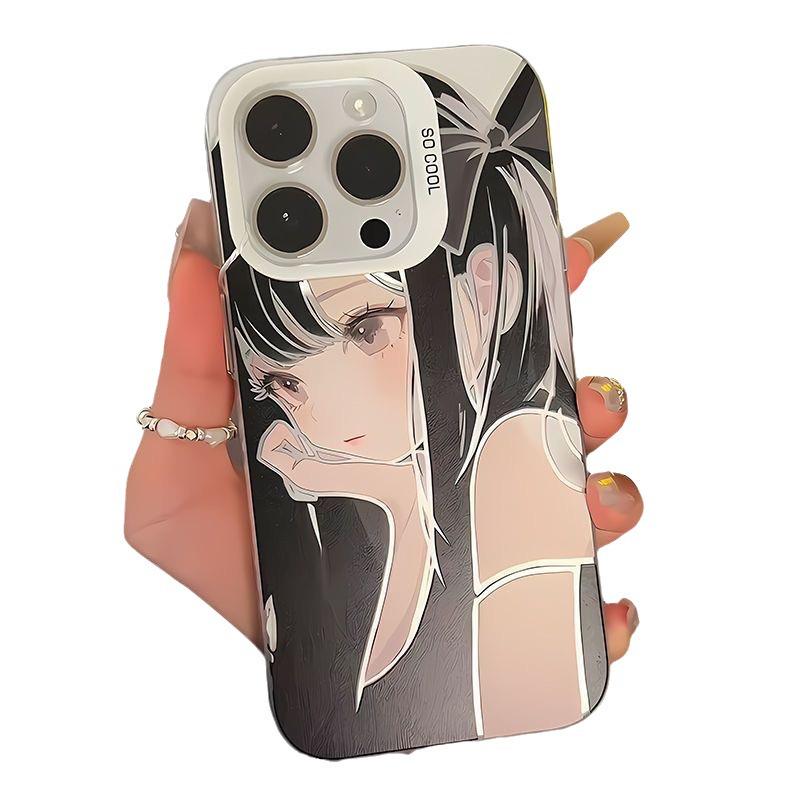 Чехол для телефона с изображением черноволосой девушки для Apple iPhone X-XS-XR-XS Max-11-12-13-14-15-7P-8P-14 Plus