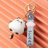 Decoration Cute Cat Keyring Double-Sided Hamster Pendant Lovely Siamese Cat Keychain  Kids