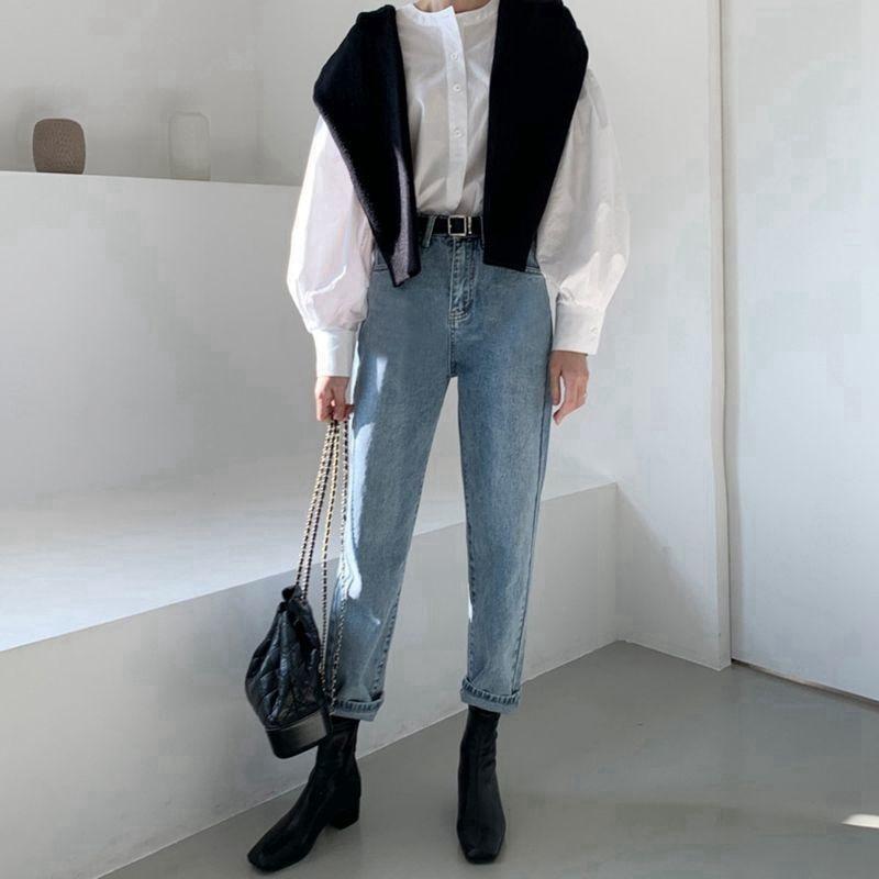 Летние женские тонкие широкие джинсы с высокой талией, прямые свободные брюки в корейском стиле