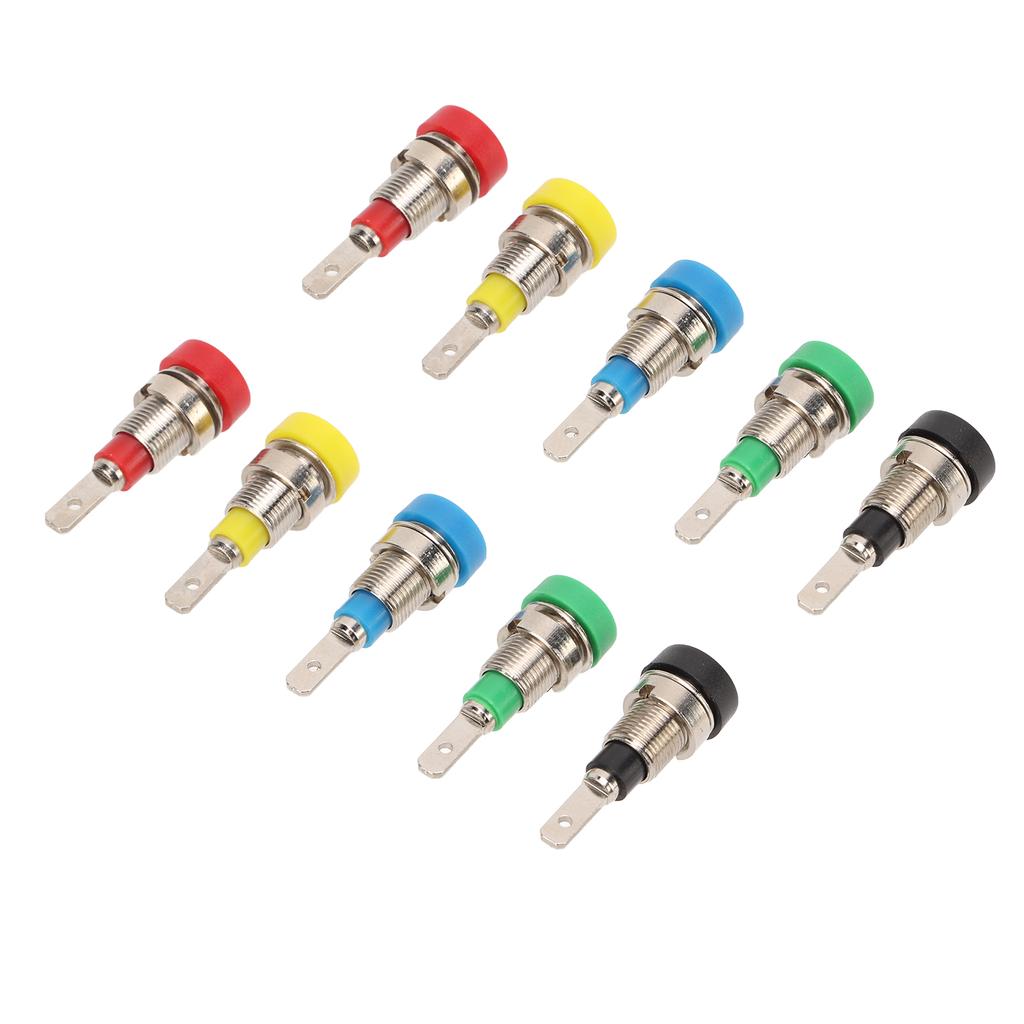 Гнездо типа «банан» 2 мм, латунь, безопасная, 5 цветов, панельное крепление, зажим для электроники, судов, автофургонов