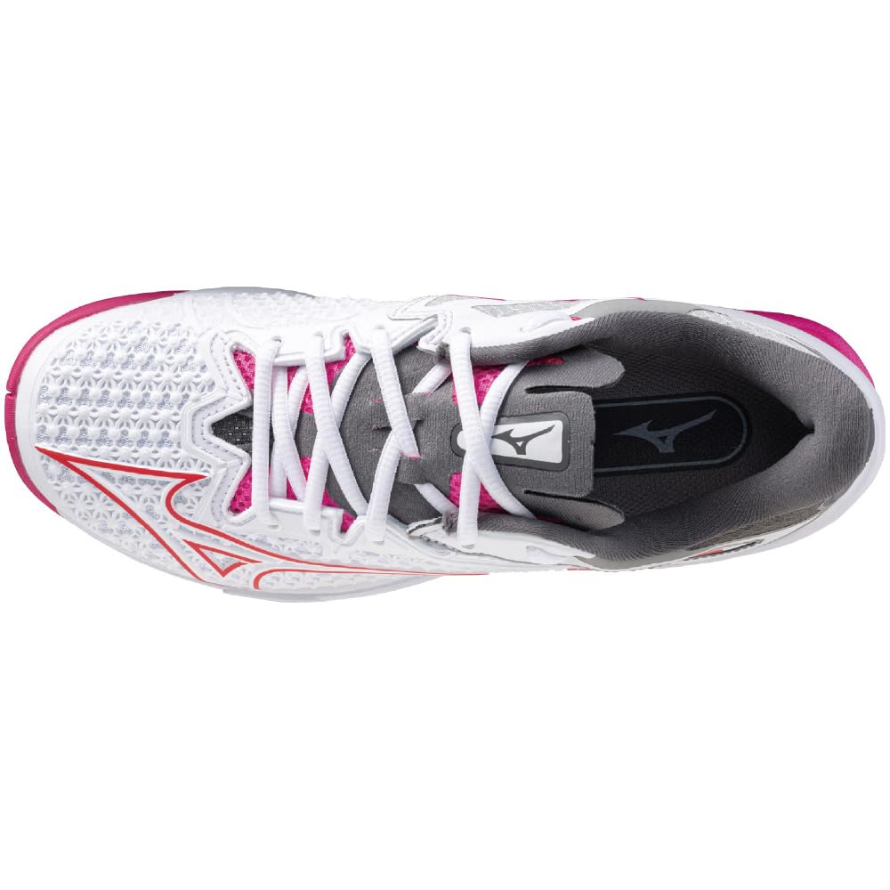Кроссовки для тенниса Wave Exceed Tour 6 AC All Court Club Activities Lightweight Game Court Soft Белый x Розовый x Красный см E [Mizuno] 22,5