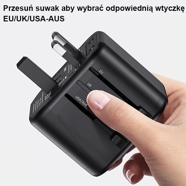 Ładowarka sieciowa 12W USAMS 2xUSB 4w1 Czarna
