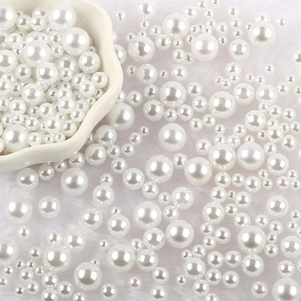 Разноцветные бусины из АБС-пластика без отверстий, имитация жемчуга, россыпные бусины для нейл-арта, DIY-поделок, украшения для скрапбукинга