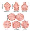 8Pcs Pressable Biscuits Mold Moon Castles Cookie Cutters Biscuits Fondant Cookie Stamps Kitchen Tool Party Supplies