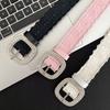 Y2K Lace Belt PU Leather Women Waistband Trend Rhinestone Belt  Jeans Accessories