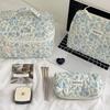 Large Capacity Floral Cosmetic Bag - Portable Handheld Toiletry Bag for Girls