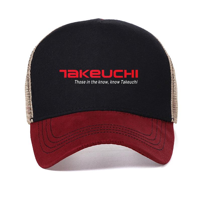 New Takeuchi Excavator Construction Machinery Logo Mens Baseball Cap Cool Summer Mens Mesh Breathable Adjustable trucker hat