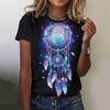 Summer Dreamcatcher Graphic Print Women's T-Shirt Design Tee Plus Size Female Crop Top Women's Clothing Shirt  Short Sleeve Tee