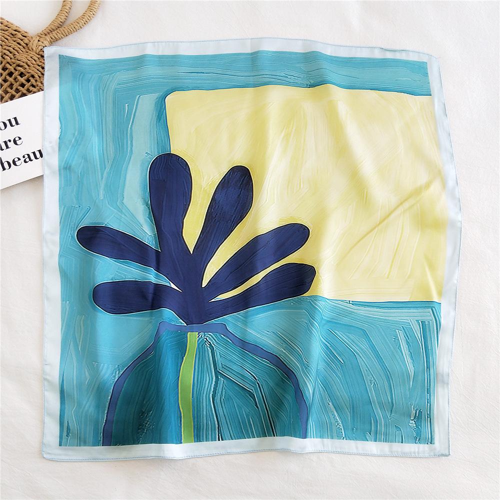 53CM Silk Scarf Small Square Scarf Versatile For Women Spring And Autumn Thin Design Fashionable And Stylish Decorative Scarf Professional Flight