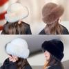 Fluffy Fur Bucket Hat For Women Plush Fisherman Hat Warm Ear Protection Winter Hat Thicken Mountaineering Cap Chrismas Gifts