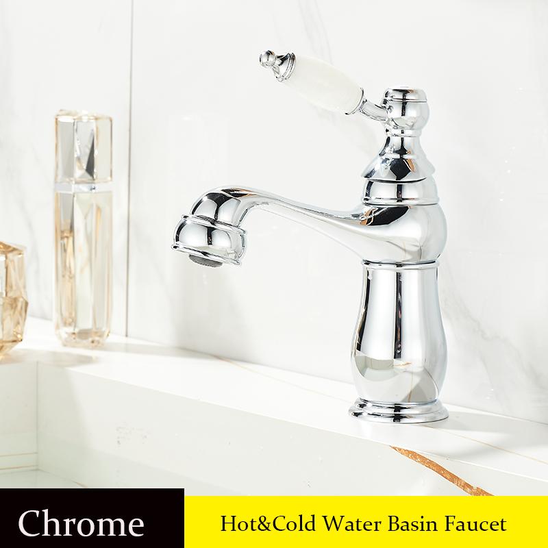 BAKALA Pull Out Bathroom Basin Sink Faucet Hot Cold Water Mixer Tap Golden Faucets Crane with Spray Tall Bathroom Faucet