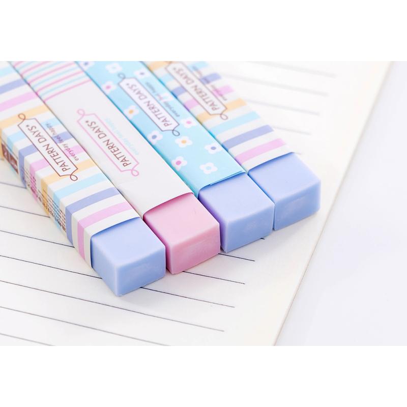 Ластик конфетного цвета, маленький, со свежим цветочным узором, длинная полоска, ластик, меньше крошек, ультрачистый, для студентов