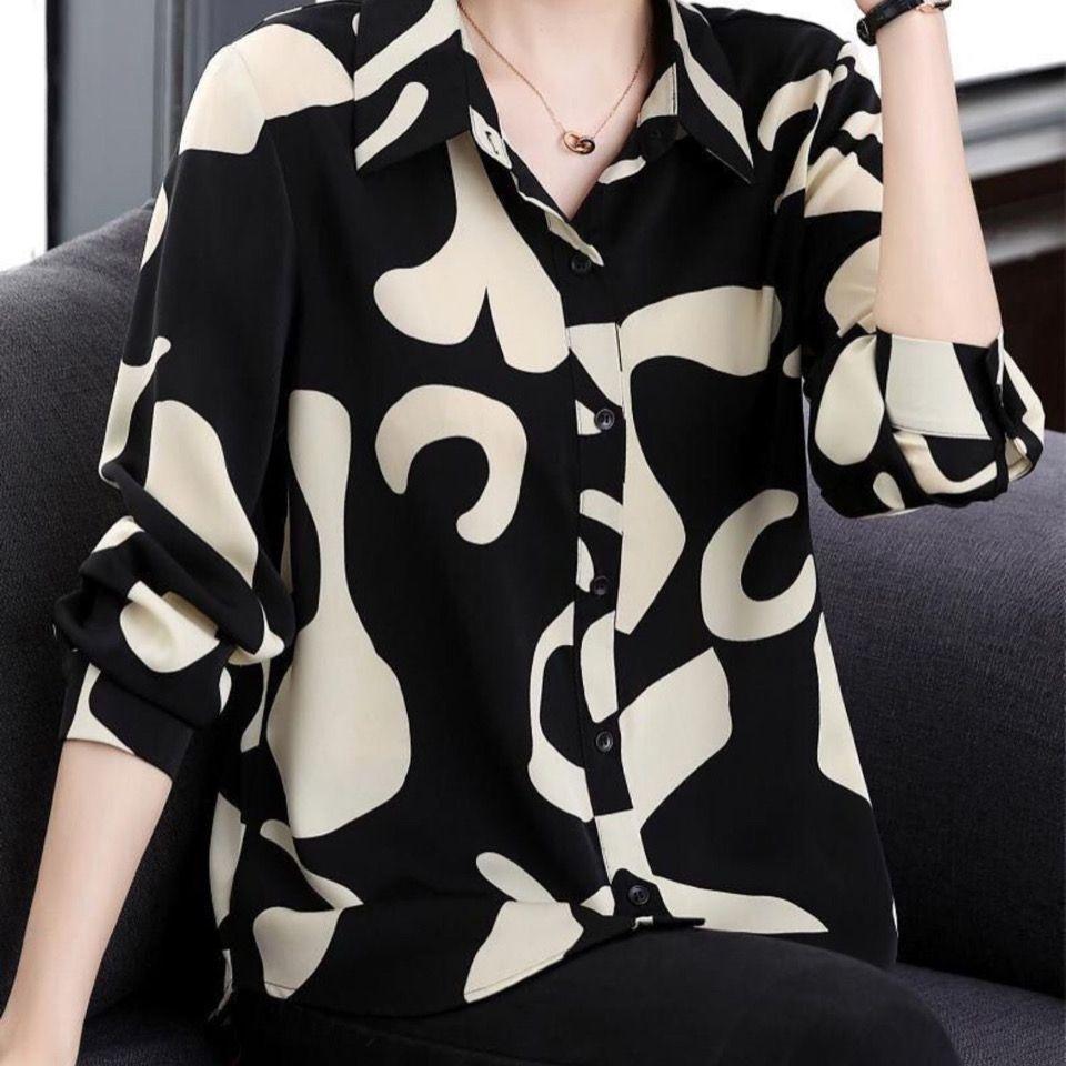 Женская свободная повседневная рубашка с длинными рукавами, большая повседневная модная рубашка-топ