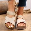 Women's Cork Flat Sandals Non-slip Platform Flats Women's Platform Slippers Outdoor Slippers, Women Sandals